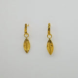 LEAF POST GOLD EARRINGS