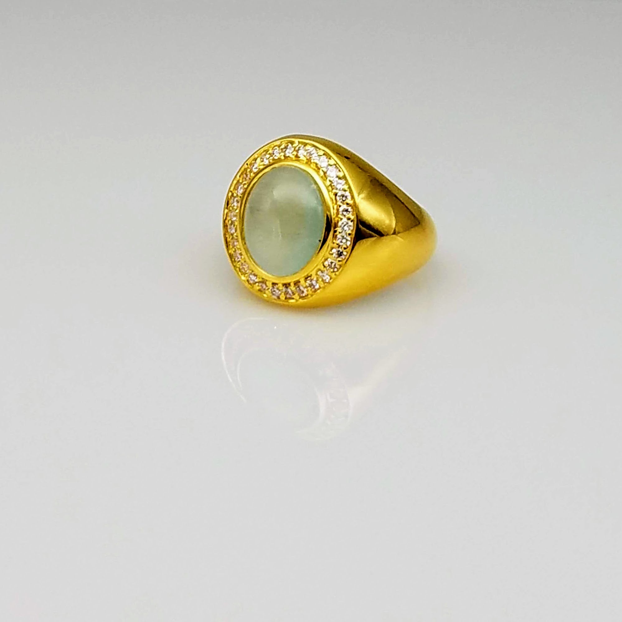 AQUAMARINE DIAMONDS PAVE 18KT GOLD RING SONIA TONKIN