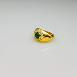 EMERALD PAVE DIAMONDS 18 KT RING