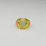 OVAL AQUAMARINE DIAMONDS 18KT GOLD RING