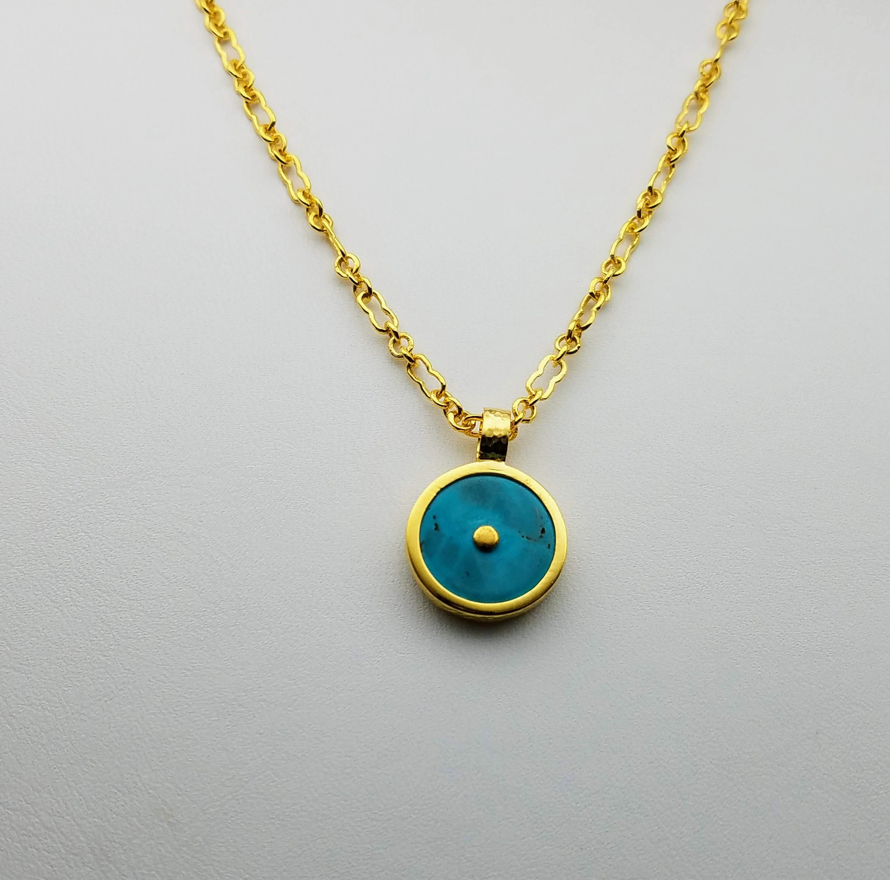TURQUOISE GOLD SUN SYMBOL NECKLACE SONIA TONKIN