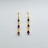 AMETHYST GOLD EARRINGS