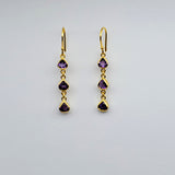 AMETHYST GOLD EARRINGS