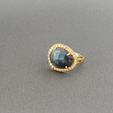 LABRADORITE PAVE DIAMONDS GOLD RING