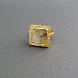 SQUARE BERYL DIAMONDS RING
