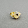 Agate Dendrite Diamond gold ring