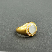 18kt Gold Aquamarine diamonds ring 