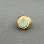 Cabochon Aquamarine 18kt gold Ring