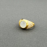 CABOCHON AQUAMARINE DIAMONDS GOLD RING