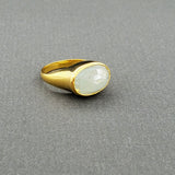 DOME AQUAMARINE GOLD RING