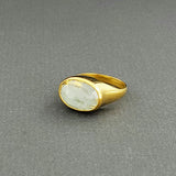 DOME AQUAMARINE GOLD RING