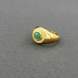 EMERALD PAVE DIAMONDS 18 KT RING