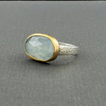 Organic Aquamarine gold Ring