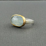 Organic Aquamarine gold Ring