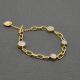 GOLD LINKS MOONSTONE SUN BRACELET
