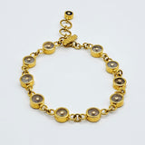 MOONSTONE SIGNATURE SUN SYMBOL GOLD BRACELET