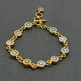 MOONSTONE SIGNATURE SUN SYMBOL GOLD BRACELET