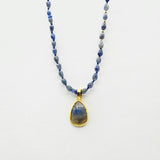 BEADED SAPPHIRES GOLD NECKLACE