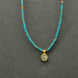 BEADED TURQUOISE MOONSTONE NECKLACE