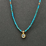 BEADED TURQUOISE MOONSTONE NECKLACE