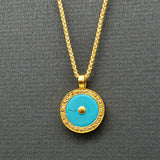 DOUBLE SIDED TURQUOISE SUN NECKLACE