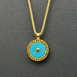 DOUBLE SIDED TURQUOISE SUN NECKLACE
