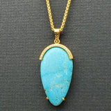 TURQUOISE TEARDROP DIAMOND NECKLACE