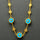 DIAMONDS TURQUOISE GOLD SUN NECKLACE