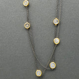 MOONSTONE MIXED METALS NECKLACE