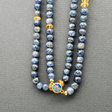 KNOTTED SAPPHIRE GOLD NECKLACE