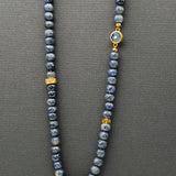 KNOTTED SAPPHIRE GOLD NECKLACE