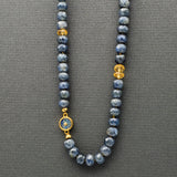 KNOTTED SAPPHIRE GOLD NECKLACE