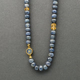 KNOTTED SAPPHIRE GOLD NECKLACE