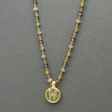 MULTI GEMS GOLD SUN NECKLACE