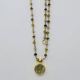MULTI GEMS GOLD SUN NECKLACE
