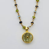 MULTI GEMS GOLD SUN NECKLACE