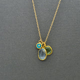 TRIO GEMS GOLD NECKLACE