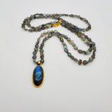 LABRADORITE GOLD NECKLACE