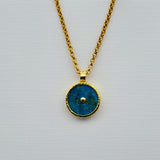 TURQUOISE SUN GOLD NECKLACE