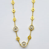 MOONSTONE DIAMOND GOLD NECKLACE