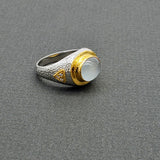 CAT'S EYE AQUAMARINE GOLD RING