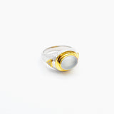 CAT'S EYE AQUAMARINE GOLD RING