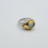 CAT'S EYE AQUAMARINE GOLD RING