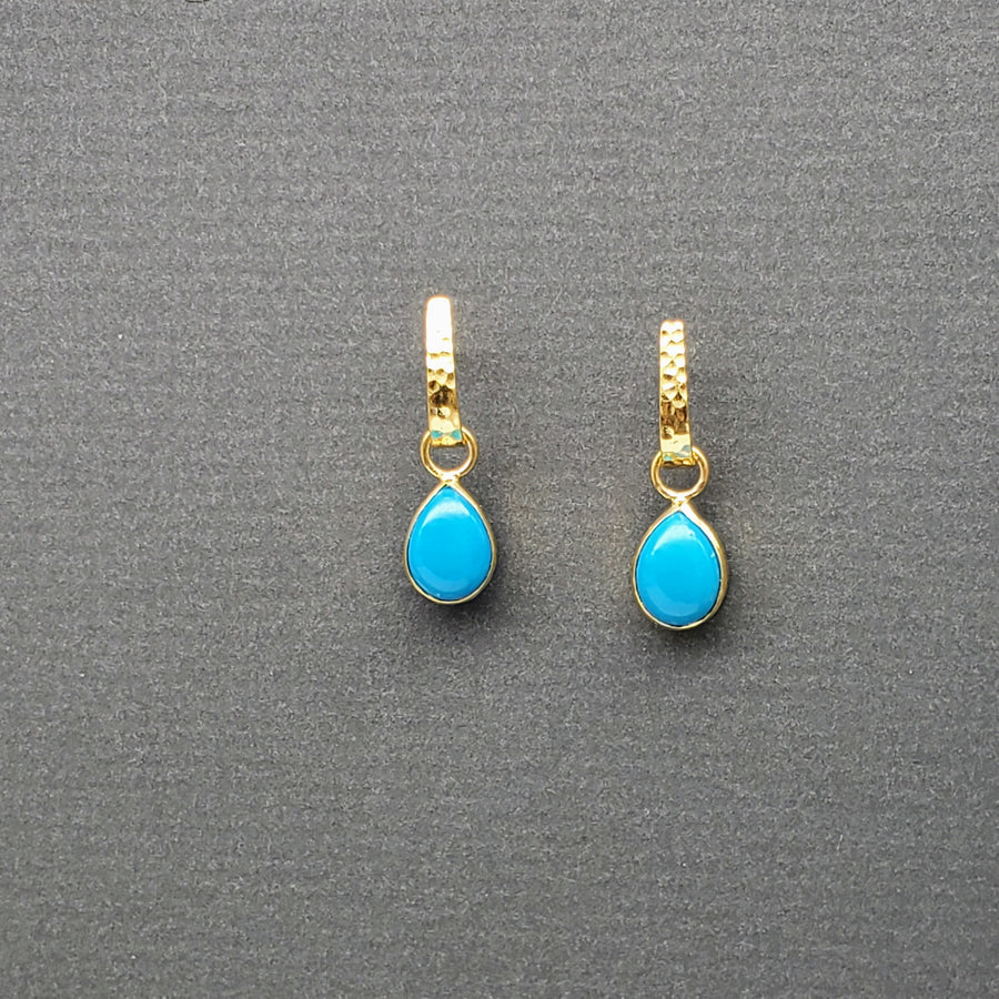TURQUOISE GOLD EARRINGS