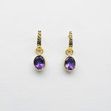 AMETHYST GOLD EARRINGS