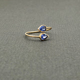 PEAR SAPPHIRES CROSS RING