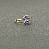 PEAR SAPPHIRES CROSS RING