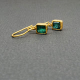 SQUARE EMERALD EARRINGS