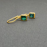 SQUARE EMERALD EARRINGS