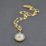 ROSE CUT DIAMOND CHAIN SUN PENDANT